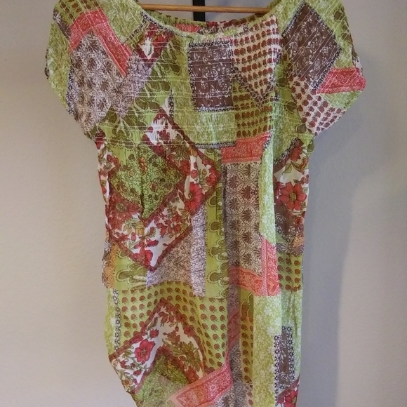 Airy Crinkle Gauze Side Knot Tunic - Picture 6 of 8